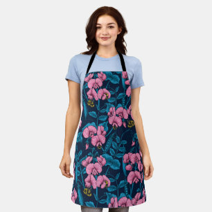 Tablier Pois doux et bourdons, rose et bleu