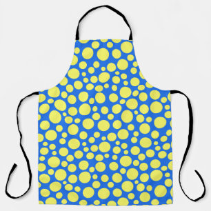 Tablier Pois jaunes sur un arrière - plan bleu ciel