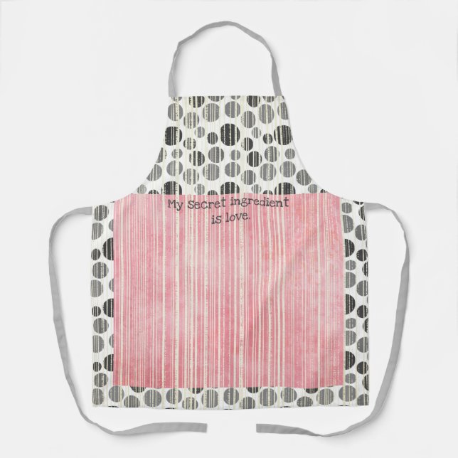 Tablier Pois moderne rose et gris (Recto)