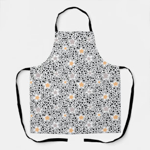 Tablier Pois noir et blanc rétro avec étoiles