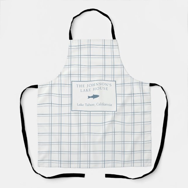 Tablier Poisson Bleu de la Maison de Lac Plaid Classable (Recto)