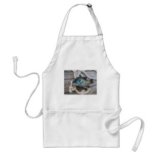 Tablier Poisson rouge sur quai et corde