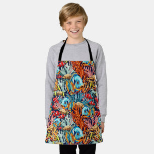 Tablier Poissons Tropicaux Couleurs Vives Ambiance Été
