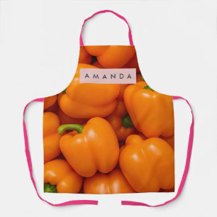 Tablier Poivron Orange Clair Vibrant Personnalisé