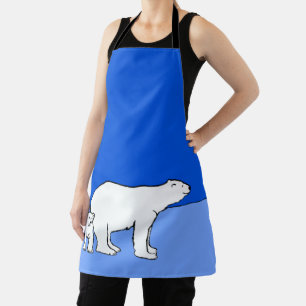 Tablier Polar Bear Mom and Cub Peinture - Wildlife Art