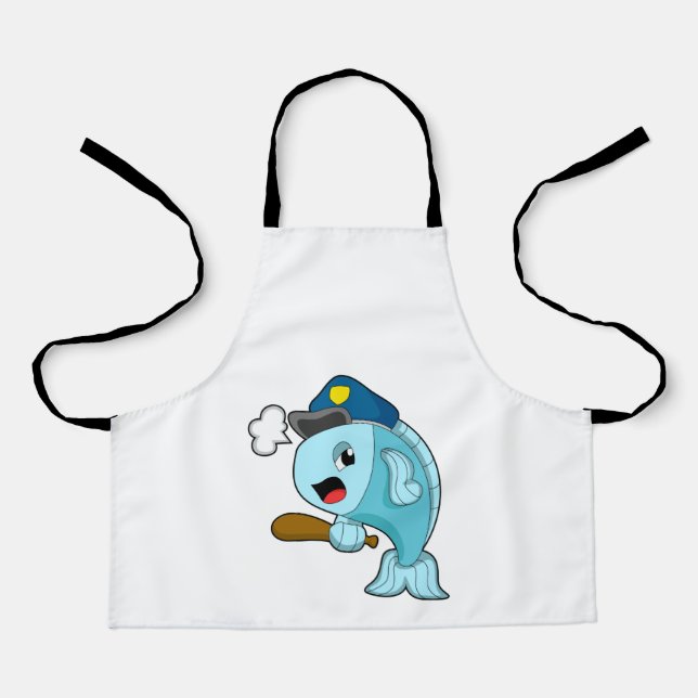 Tablier Police des poissons casquette de police (Recto)