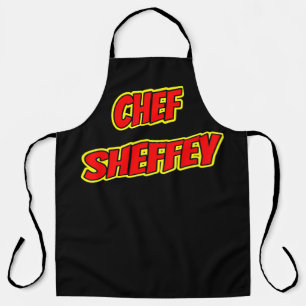 Tablier Polices de la bande dessinée rouge de Sheffey