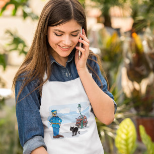 Tablier Policier Et Chat Noir