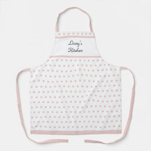 Tablier Polka brosse rose rétro personnalisée en pointe