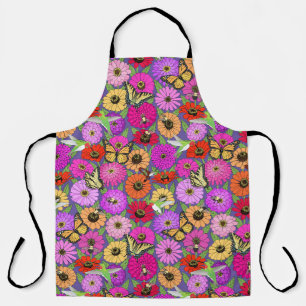 Tablier pollinisateurs et zinnias