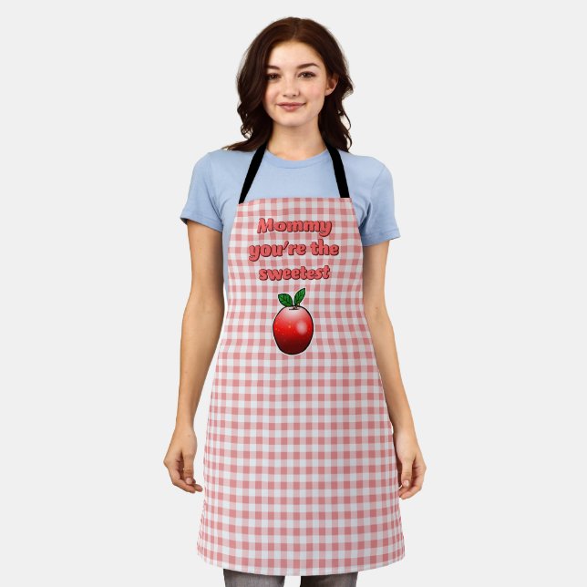 Tablier Pomme rouge la plus douce (Porté)