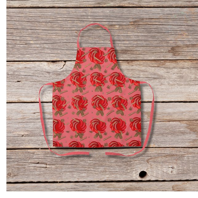 Tablier Pommes et épices d'inspiration rose rose (Créateur téléchargé)
