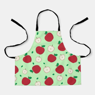 Tablier Pommes rouges et pommes à demi-pron