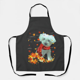 Tablier Poochon Écharpe d'automne - Chiens Feuilles d'auto