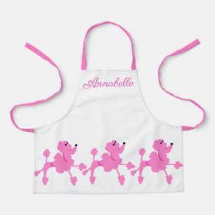 Tablier Poodles roses Personnaliser