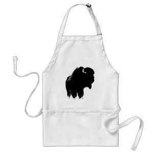 Tablier Pop Art Buffalo Bison Silhouette