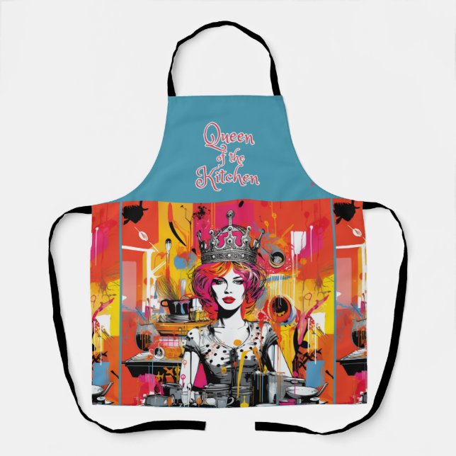 Tablier Pop Art "Reine de la Cuisine" (Recto)
