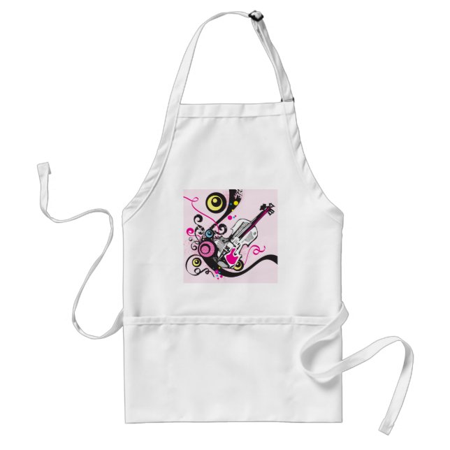 Tablier Pop Art Violin Abstract Musical Punk Rock (Devant)