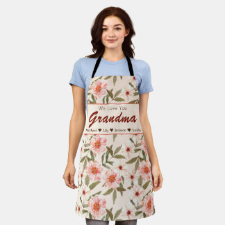 Tablier Porte - clé Cadeau Floral Personnalisé Grandma