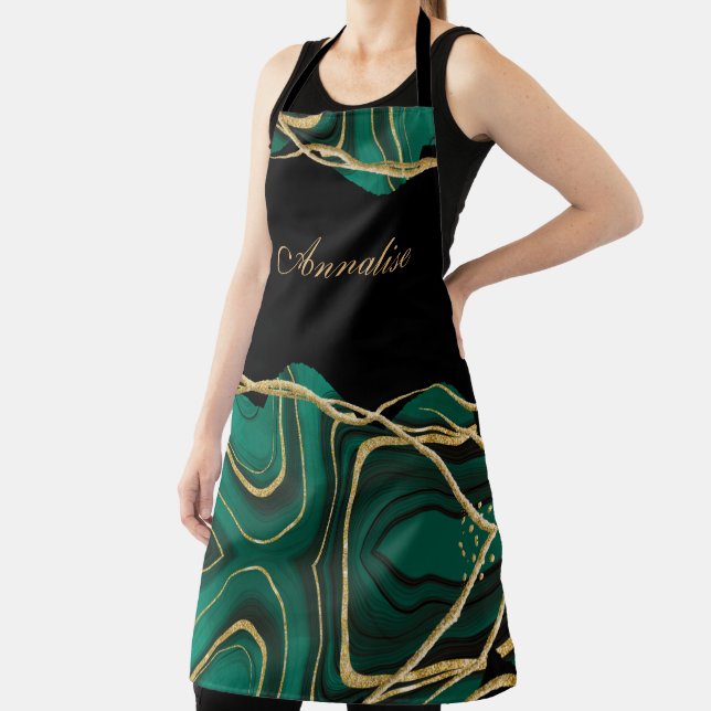 Tablier Porte d'agate d'or vert personnalisé (Insitu)