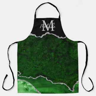 Tablier Porte en marbre vert et argent