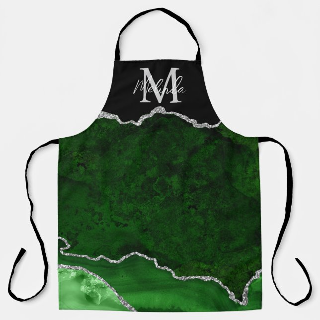 Tablier Porte en marbre vert et argent (Recto)