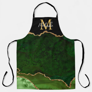 Tablier Porte en marbre vert et or