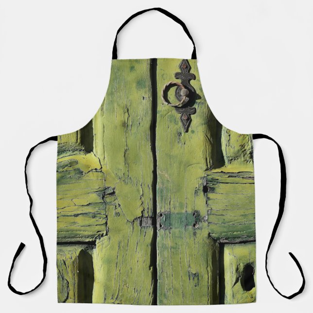 Tablier Porte fermée en bois brun à deux panneaux (Recto)