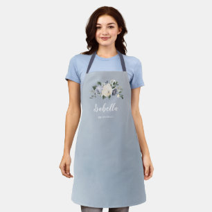 Tablier Porte-mère personnalisée à fleurs bleues rousses