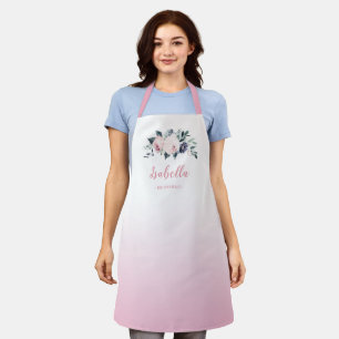 Tablier Porte-mère personnalisée à fleurs roses de mauve
