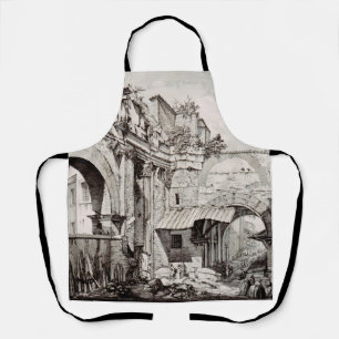 Tablier Portique d'Octavie Rome Art en Noir et Blanc