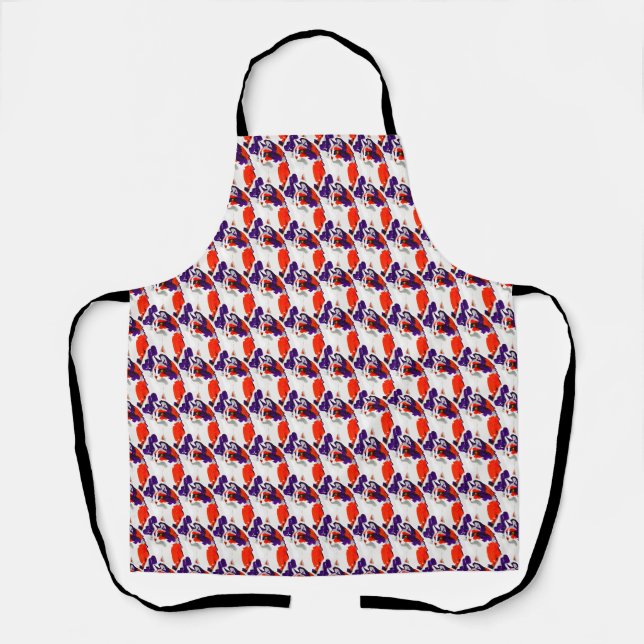 Tablier Portrait de chat - Art Graphique Gras Orange et Vi (Recto)