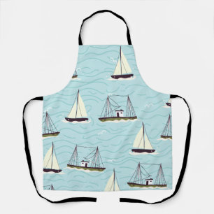 Tablier Poster du motif de pêche nautique