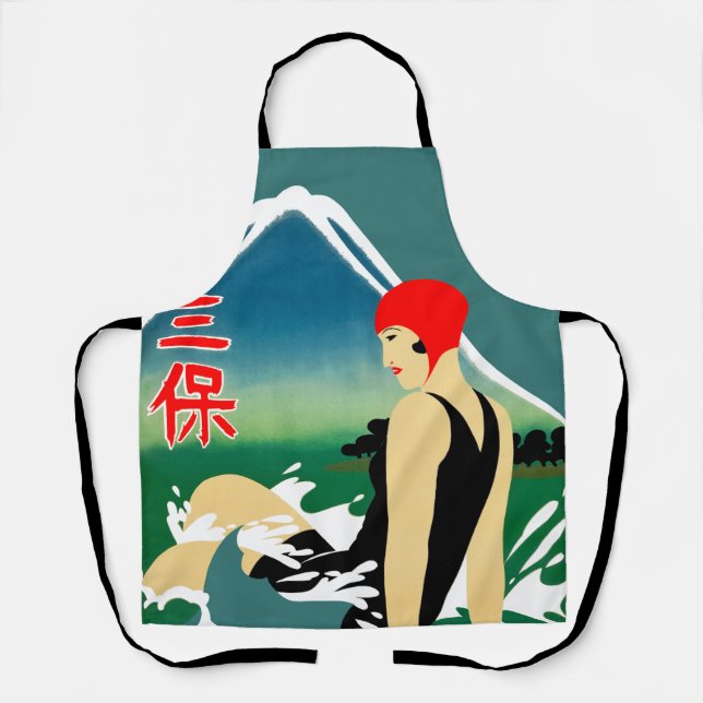Tablier Poster touristique japonais 1930 Art Déco Girl (Recto)