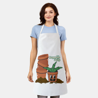 Tablier Pot & Sol de jardin humour Terre arrive Pun