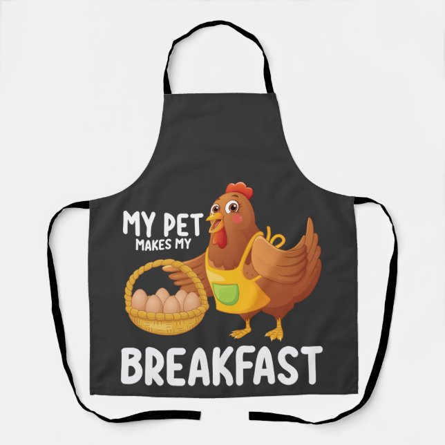 Tablier Poulet Mon Animal Fait Mon Petit Déjeuner (Recto)