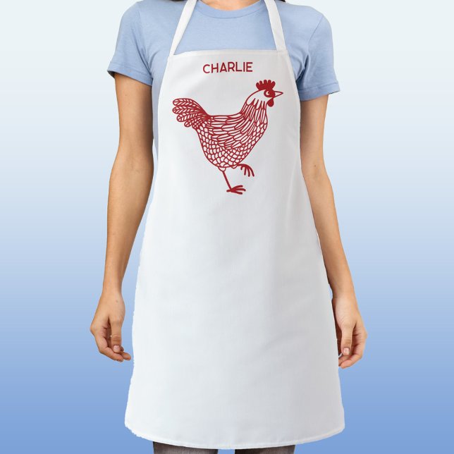 Tablier Poulets Hen Personnalisé (Chicken hen personalized name apron)