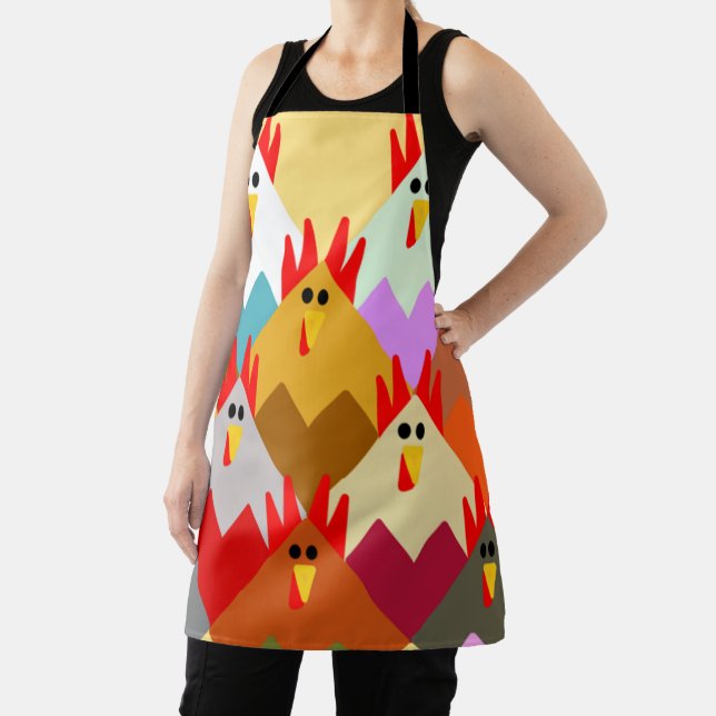 Tablier Poulets inspirés par les courtepointes  (Insitu)