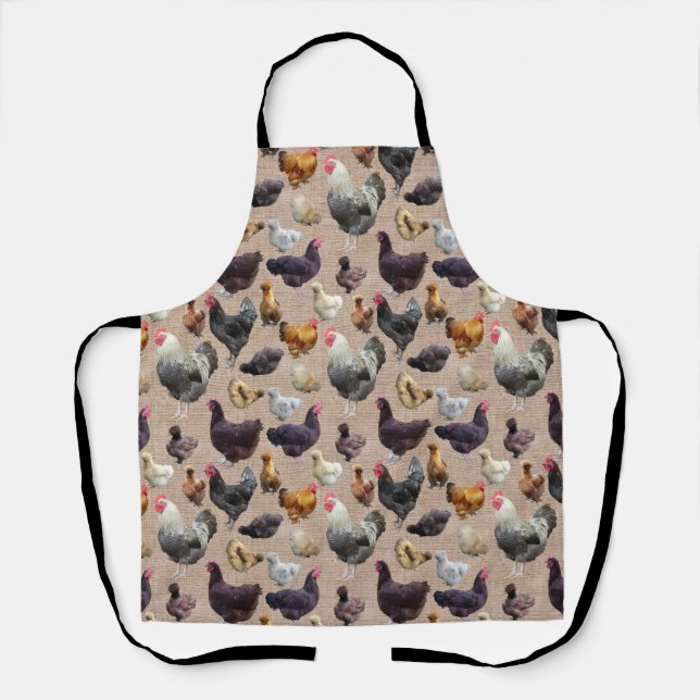 Tablier Poulets Jardins Burlap (Recto)