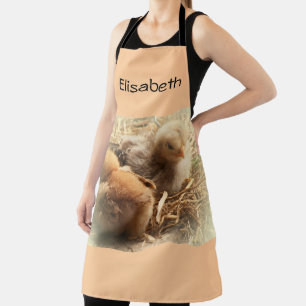 Tablier poulets poussins avec plume lancer oreiller