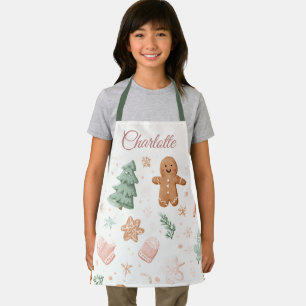 Tablier pour enfants à motif Noël Kawaii Nom per