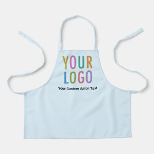 Tablier pour enfants bleu clair avec logo et texte
