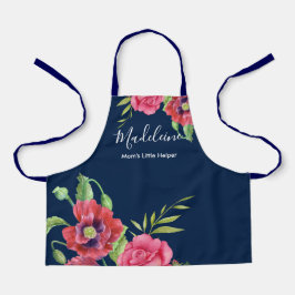 Tablier Pour les enfants modernes Fleurs roses rouges sur