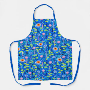 Tablier Prairie de fleurs sauvages Fantaisie Bleue