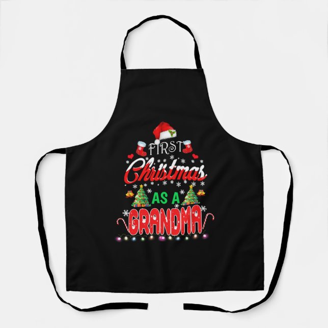 Tablier Premier Noël en tant que grand-mère Chemise Santa  (Recto)