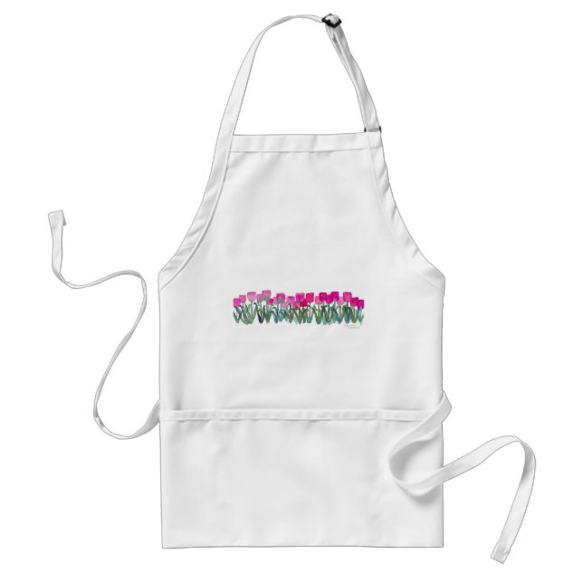 TABLIER PRINTEMPS ROSE TULIPS APRON (Devant)