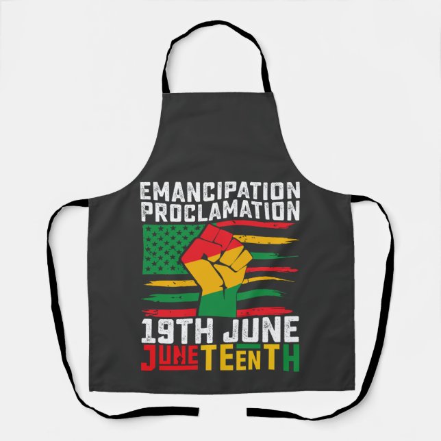 Tablier Proclamation d'émancipation Juneteenth Liberté noi (Recto)