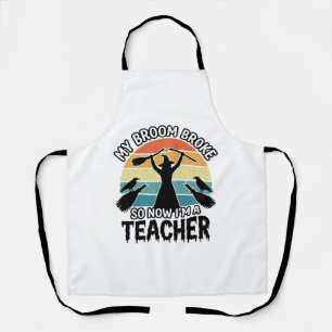 Tablier Prof de sorcière drôle Balai cassé Design Hallowee
