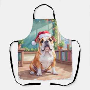Tablier Professeur Bouledogue Anglais Chapeau de Père Noël