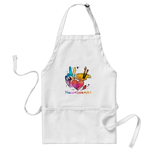 Tablier Professeur D'Art Peace Love Art Pour Artistes Et P (Devant)